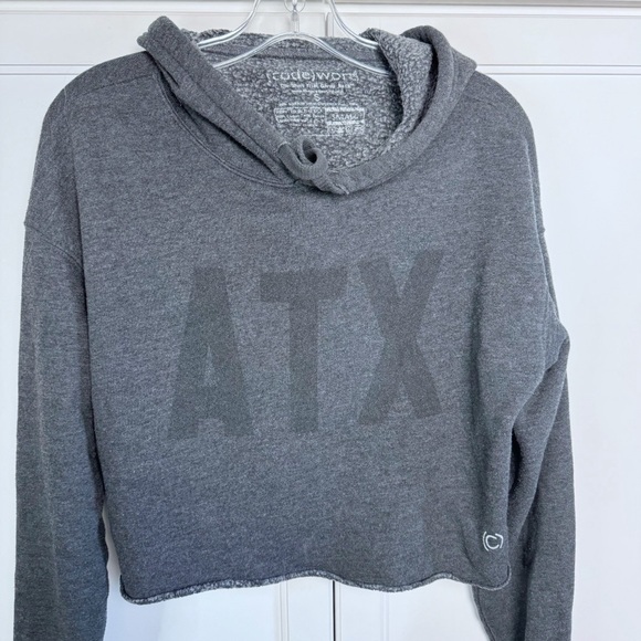 Code Word ATX Grey Soft Crop Hoodie Size Small CROP FLEECE HOODIE - Picture 10 of 11